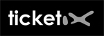Logo Ticketix corporate monochrome sur fond noir