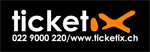 Logo Ticketix marketing couleur sur fond noir
